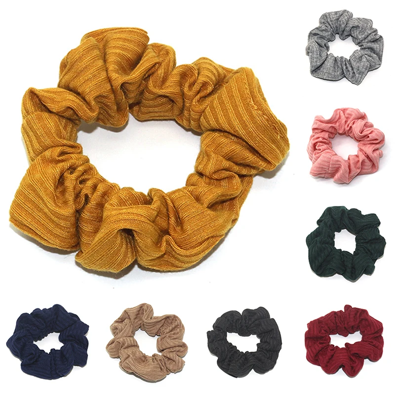 Женские резинки для волос из мягкого хлопка эластичные в рубчик простой