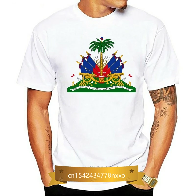 

Men's T shirt Haitian Pride Flag Coat of Arms