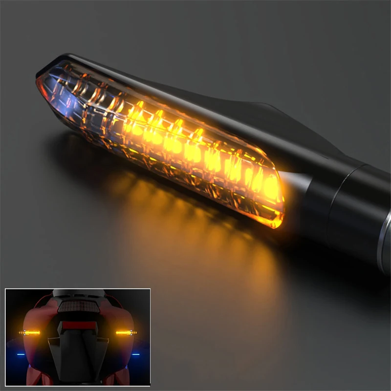 

Universal Moto Turn Signals Motorcycle LED Turn Signal Light Rear Front Indicator Flashing Motorbike Flasher Yellow Lighting