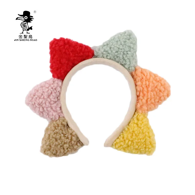 Мультяшная плюшевая повязка для волос милый ободок шесть цветов украшение на