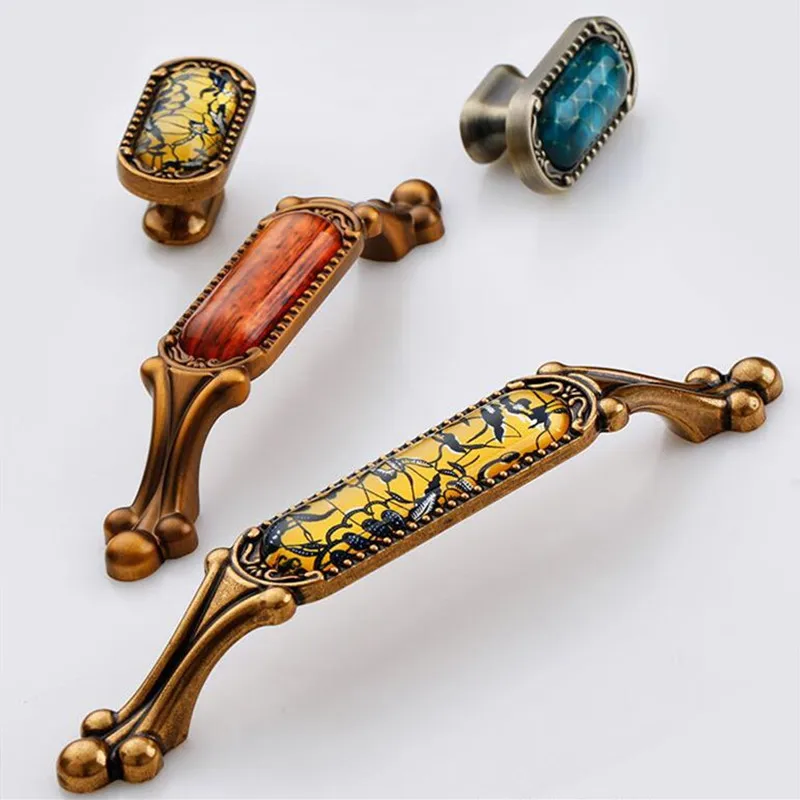 KK & FING европейские классические ручки для шкафов из хрустального цинкового