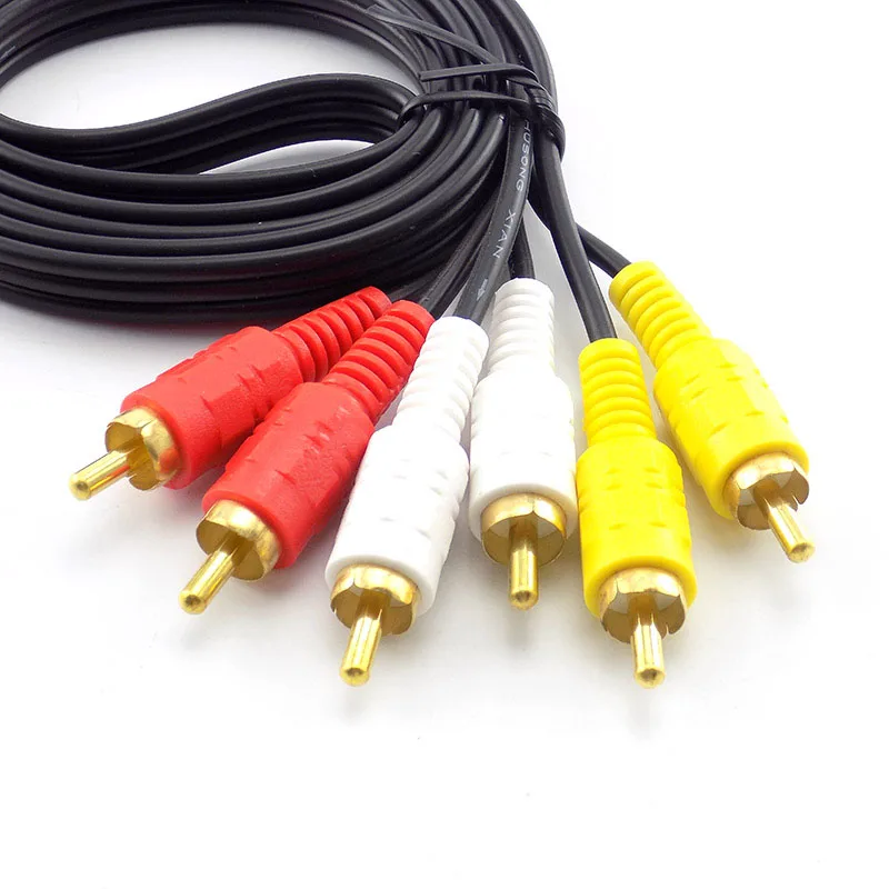 1 5 м 3 RCA к 3RCA папа 4N OFC аудио видео коаксиальный разъем кабель av для домашний dvd
