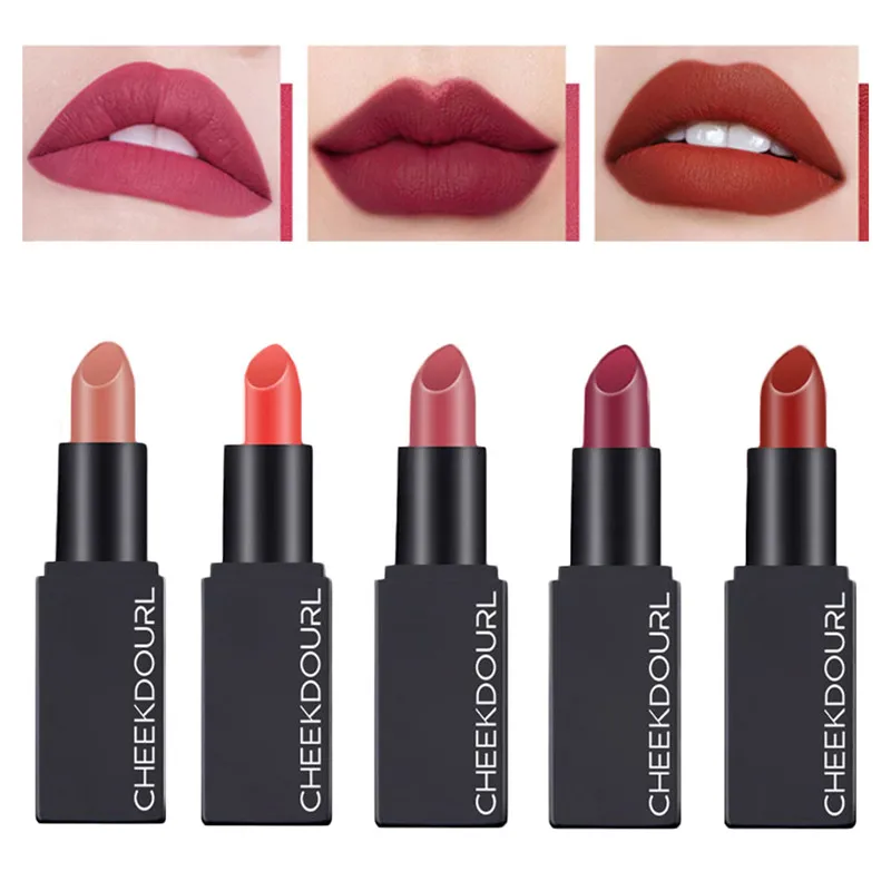 Матовые помады CHEEKDOURL 5 видов цветов водостойкая матовая помада косметика легкая