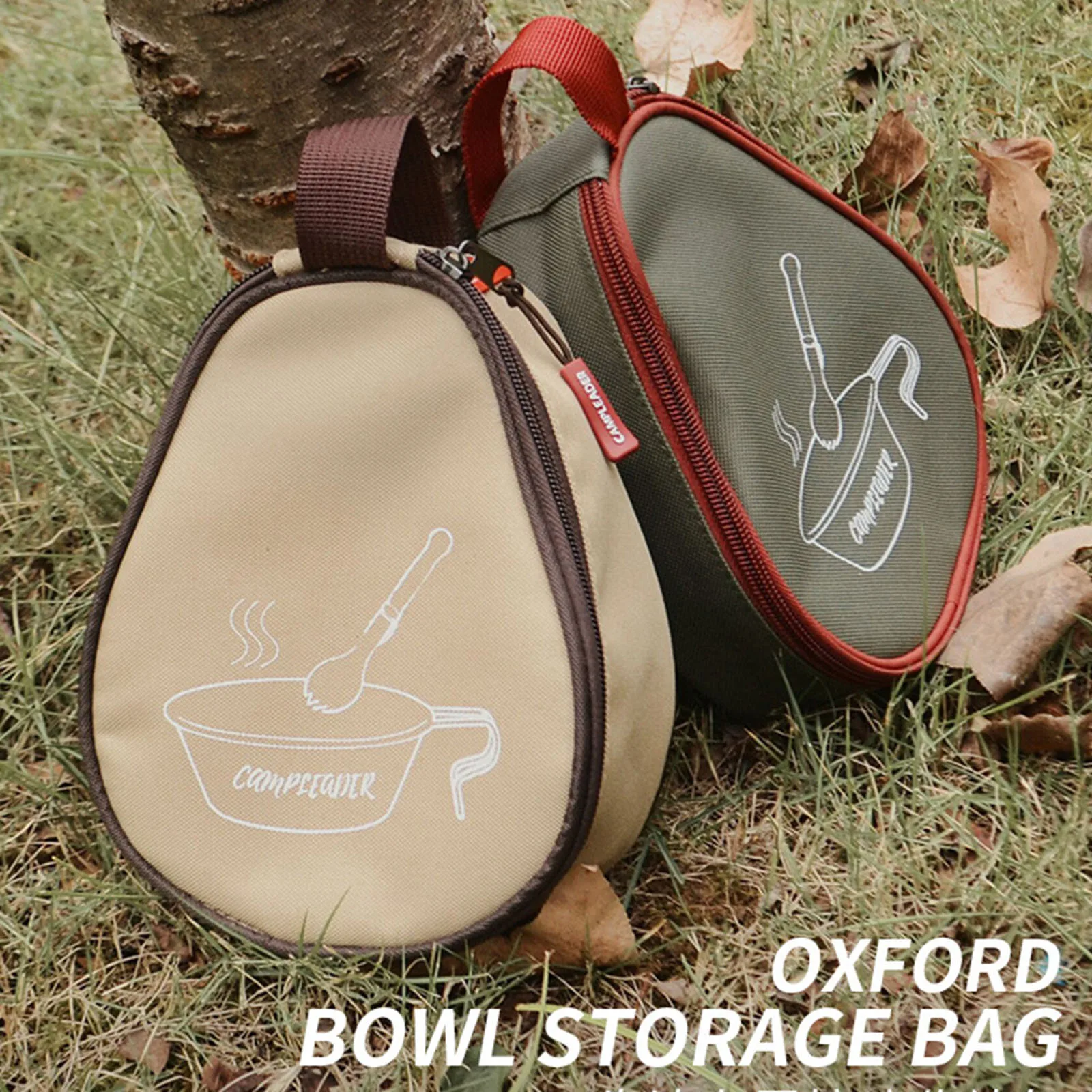 Cup Storage Bag Hand-Held Waterproof Barbecue Tableware Oxford Cloth Holder Carrier for Backpacking Camping Hiking BBQ