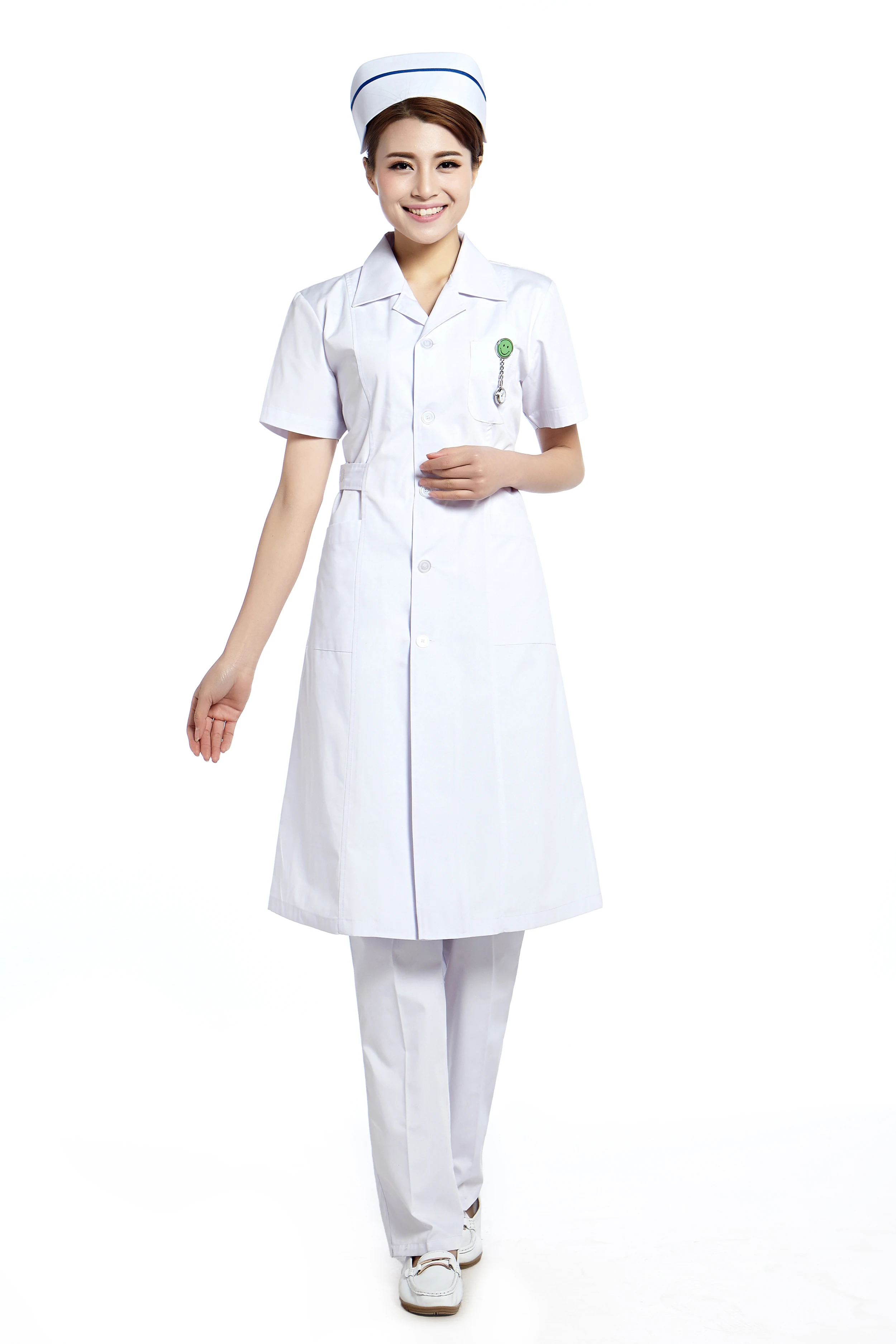 Белая лабораторная куртка для женщин с коротким рукавом униформа медсестер