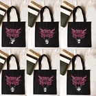Сумки для покупок в стиле Харадзюку Kawaii Y2k, сумка-тоут с принтом, женская сумка на плечо, холщовая настраиваемая дизайнерская сумка