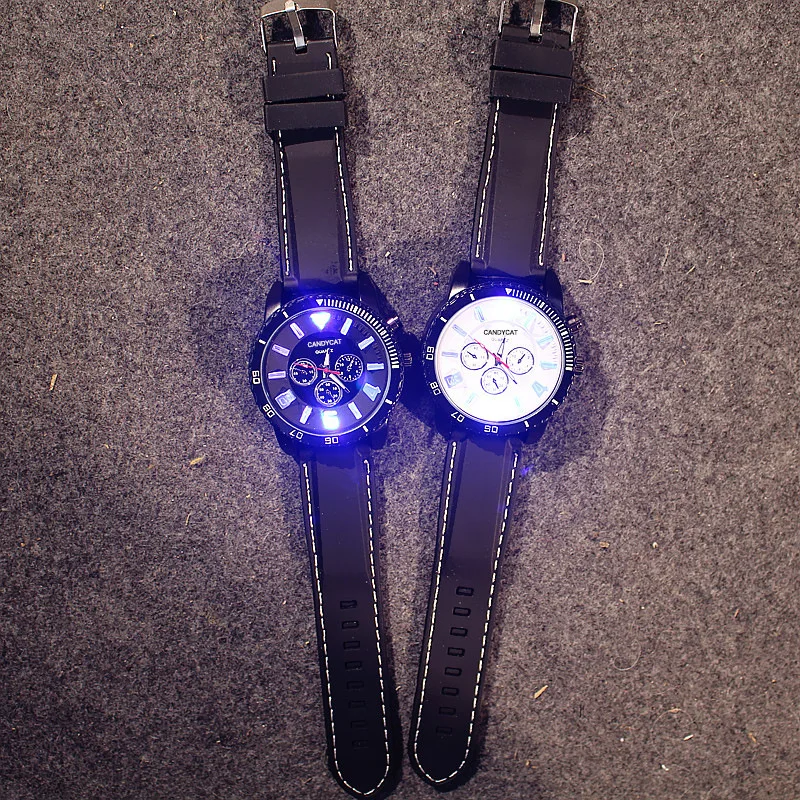 

Hot Fashion Lovers Watches Colorful Glow Men Watch Fashion Illuminate Couple Wrist Watch Silicone Strap Quartz Cool Student gift