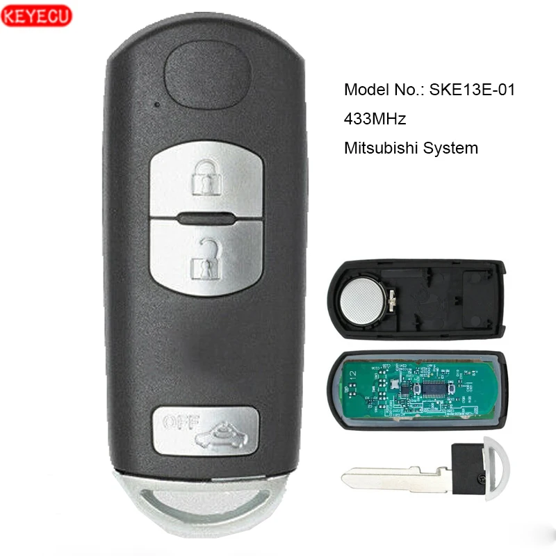 KEYECU Φ 433Mhz ID49 Chip для Mazda 6 (система Mitsubishi) номер модели: Фонарь P/N: фонарь|Ключ от авто|
