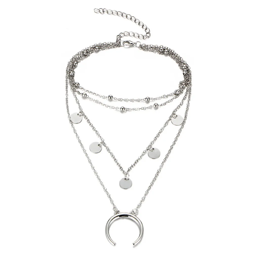 Простое многослойное ожерелье из сплава с круглыми бусинами роскошные Женские