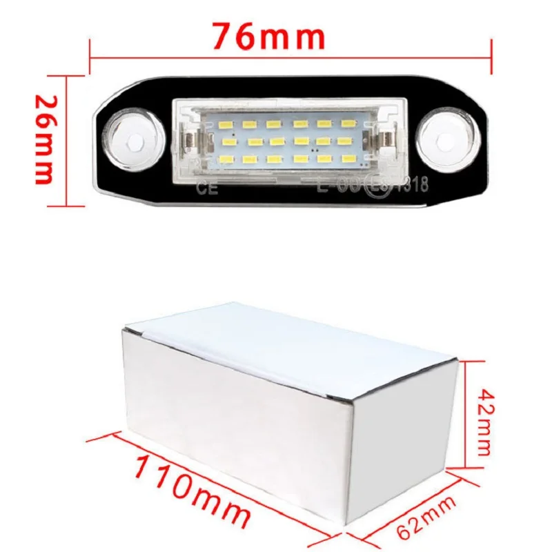 2pcs Car LED License Plate Light for VOLVO S80 XC90 S40 V60 XC60 S60 C70 V50 XC70 V70 Assembly Accessories | Автомобили и