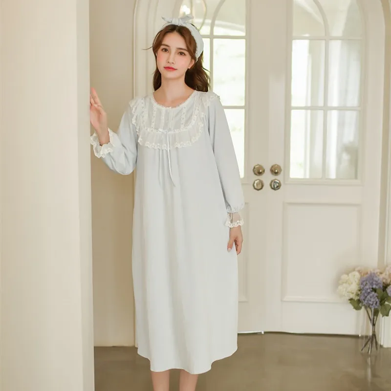 Зимние теплые толстые бархатные женские длинные ночные рубашки с длинным