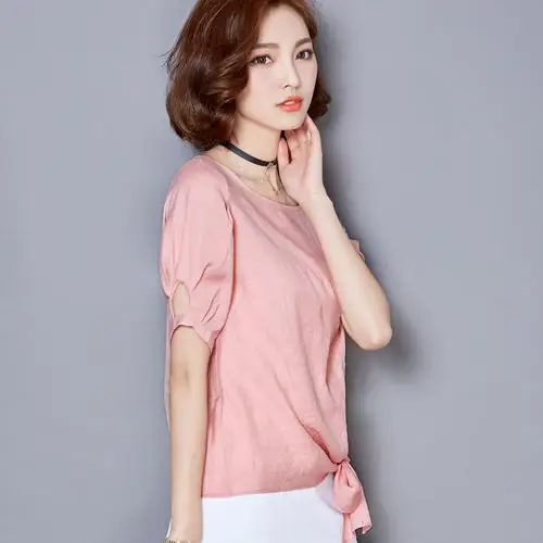 

New Summer T Shirt Women Knitted Casual Short navy blue Sleeves Top O-Neck Tshirt Slim Kintwear Female T-shirt