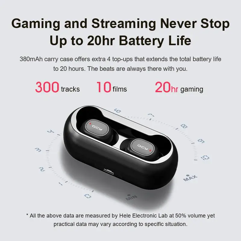 2020 Новинка QCY T1C Мини Bluetooth наушники с переключателем master slave микрофоном