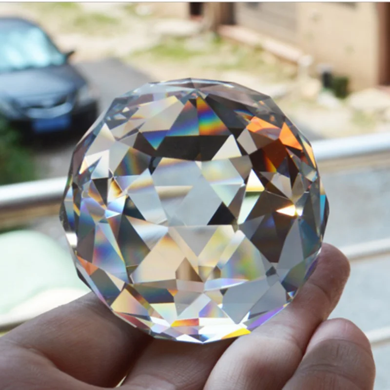 

Clear Cut Crystal Sphere Faceted Gazing Ball Prisms Suncatcher Home Decor 30-80MM