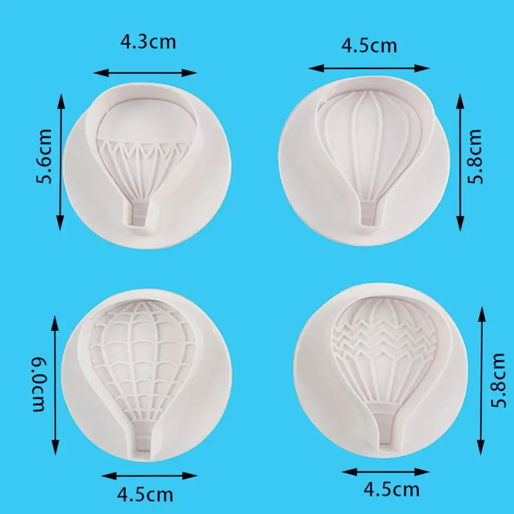 

4Pcs/set Hot Air Balloon Cookie Cutters Biscuit Cutter Embossing Cake Cutter Tools Cookie Fondant Plunger Moulds Decorating H3F7