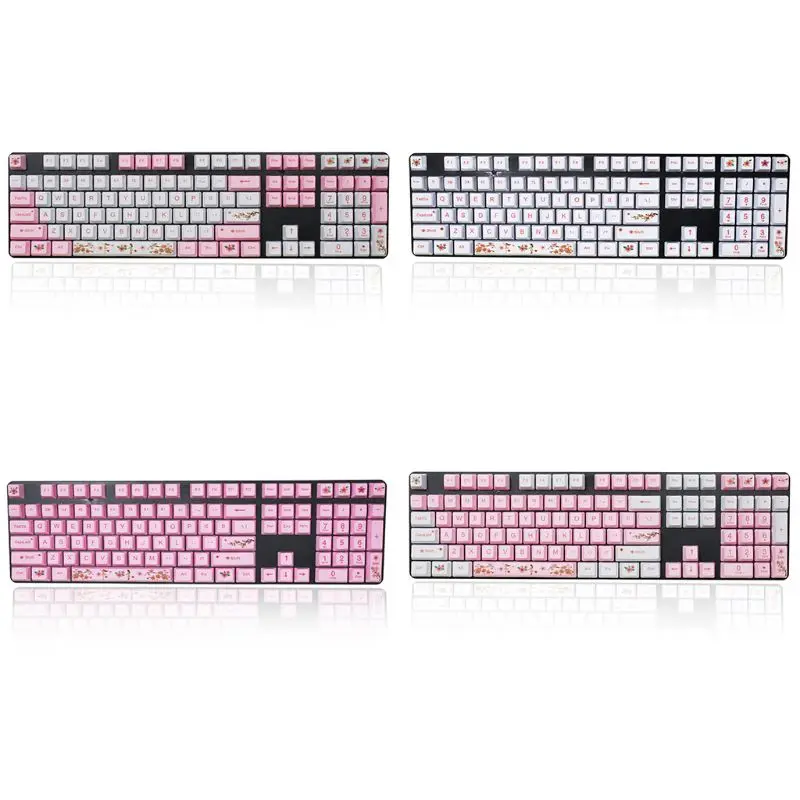 

1 Set Replaceable OEM PBT 108 Keycaps Dye-sublimation Oriental Cherry Keycap for Readson GANSS IKBC Mechanical Keyboard