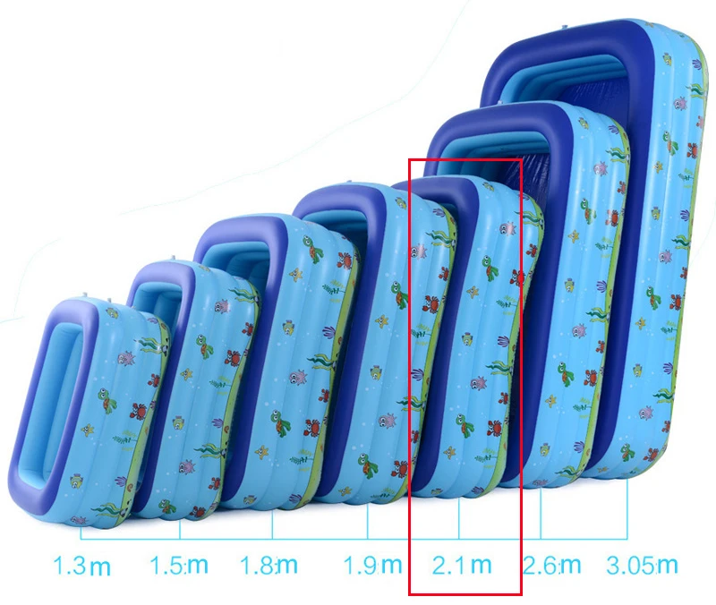 

Intime 2.1m Inflable Pool, PVC Blue Printed for Kids Baby Adult Swimming 210x150x60 cm