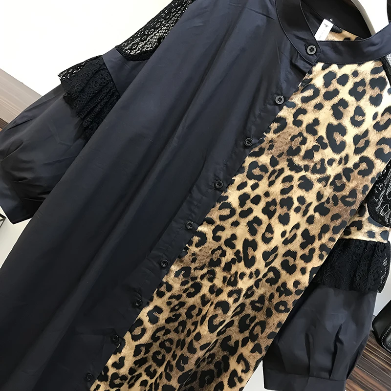 Женское платье-рубашка большого размера Весенняя модель 2022 Модные свободные