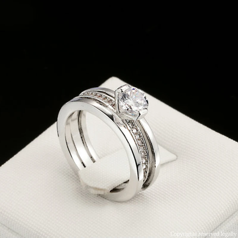 TENGTENGFIT 18K Платиновое Покрытие Круглый Кубический цирконий подвижные кольца для