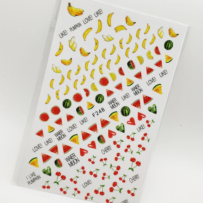 2 шт. наклейки для ногтей банан арбуз|Стикеры и наклейки| |