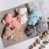 30x30cm coral velvet bear hand towel absorbent coral fleece face hand towel wedding business holiday gifts bathroom towels