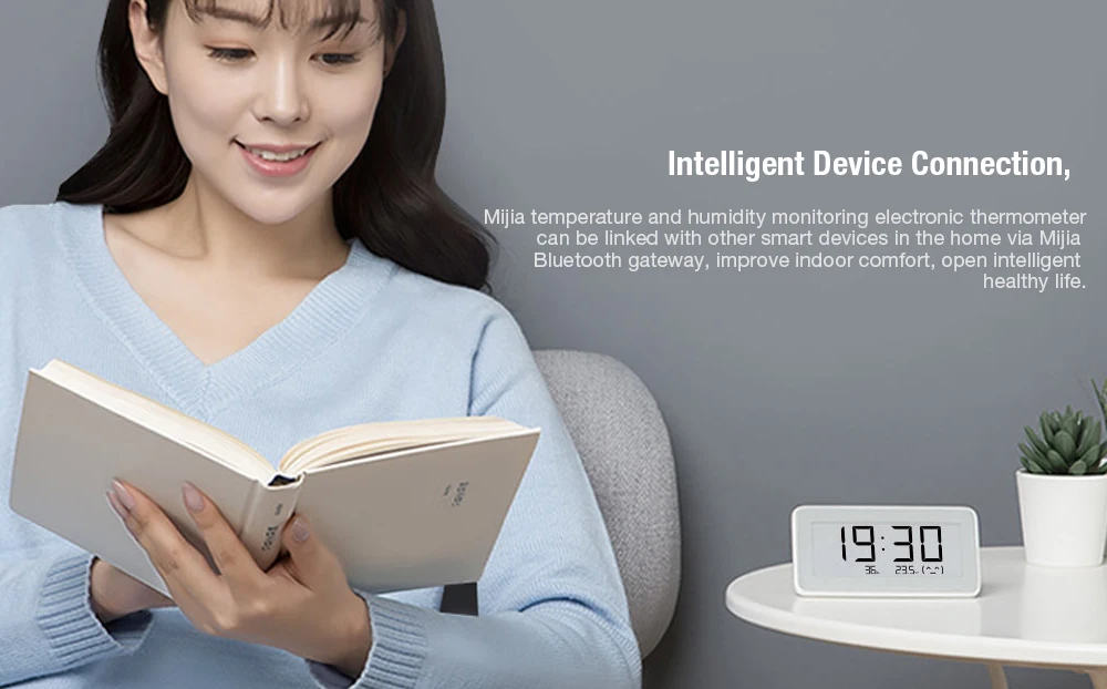 Xiaomi Mijia Измеритель температуры и влажности электронный термометр электронные цифровые часы чернильный экран Смарт-приложение управление