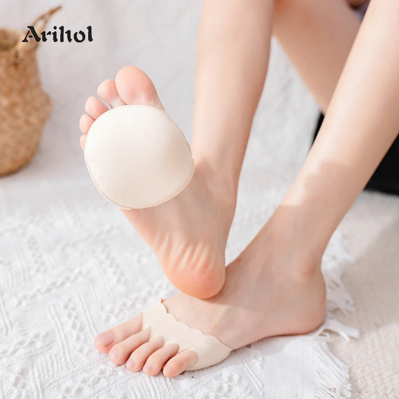 

2 Pairs Summer Breathable Toe Separator Honeycomb Fabric Forefoot Pad Ball Foot Cushions Soft Metatarsal Pads Assorted