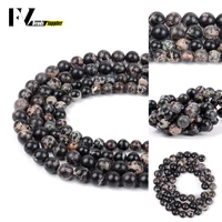 wholesa 412mm natural black sea sediment jaspers loose spacer round stone beads for jewelry making diy bracelets needlework 15%e2%80%9c