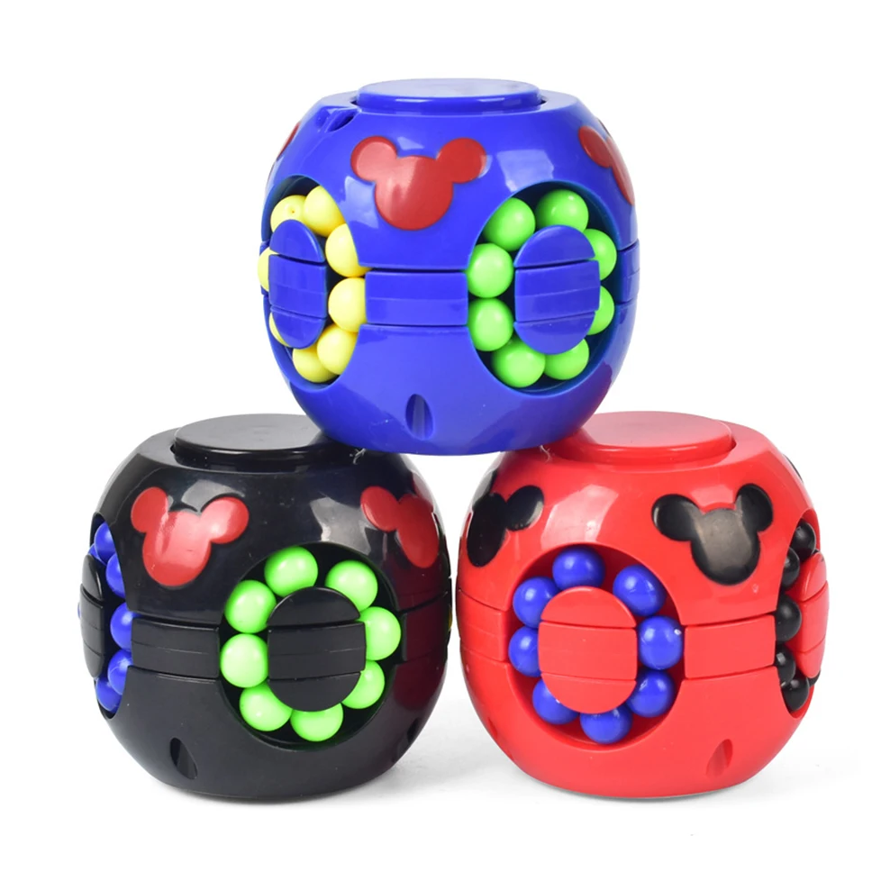 

2PCS Fidget Toys Little Magic Bean Gyro Colorful Magic Cube Fingertip Gyroscope Anti-Stress Toy For Adult Children