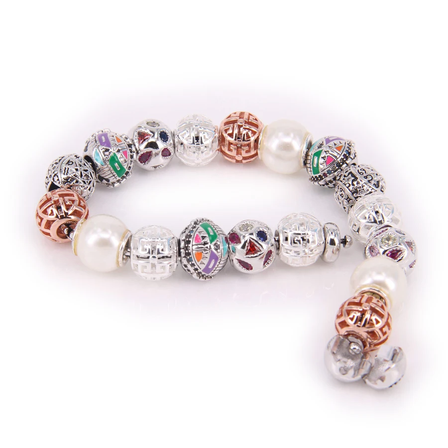 Браслет Hemiston TS с символом солнца голубые бусины в виде черепа браслет из кармы