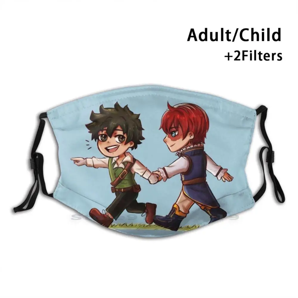 

Многоразовая маска для рта Tododeku, детская маска с фильтром Pm2.5 и надписью Fantasy Au Print, Bnha, Mha, Boku, No Hero, Академия, Todoroki, Shouto, Midoriza