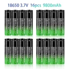 Литиевые аккумуляторы 100% 18650, фонарик 18650, перезаряжаемый аккумулятор 3,7 в 9800 мА  ч для фонарика + зарядное устройство USB