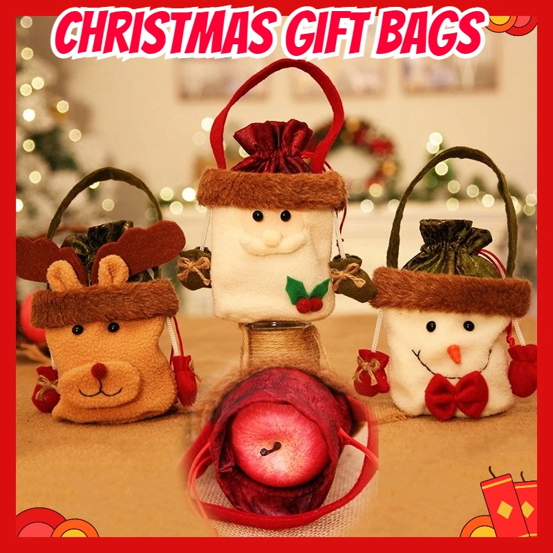 

Christmas Gift Bags Packaging Santa Gift Bag Candy Bag New Year 2021 Kids Gifts Elk Drawstring Bag Merry Christmas Decorations