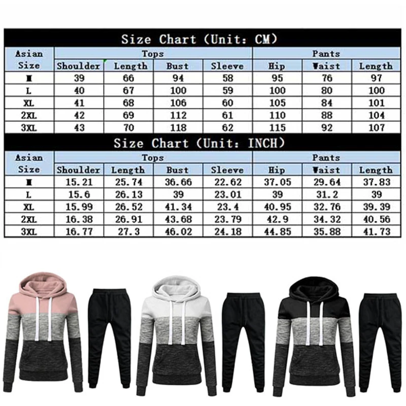 

New Casual Two-Piece Pullover Casual Hoodie Stretch Waist Harajuku Jogging Pants Autumn And Winter Sportswear Somen's Suit 2021