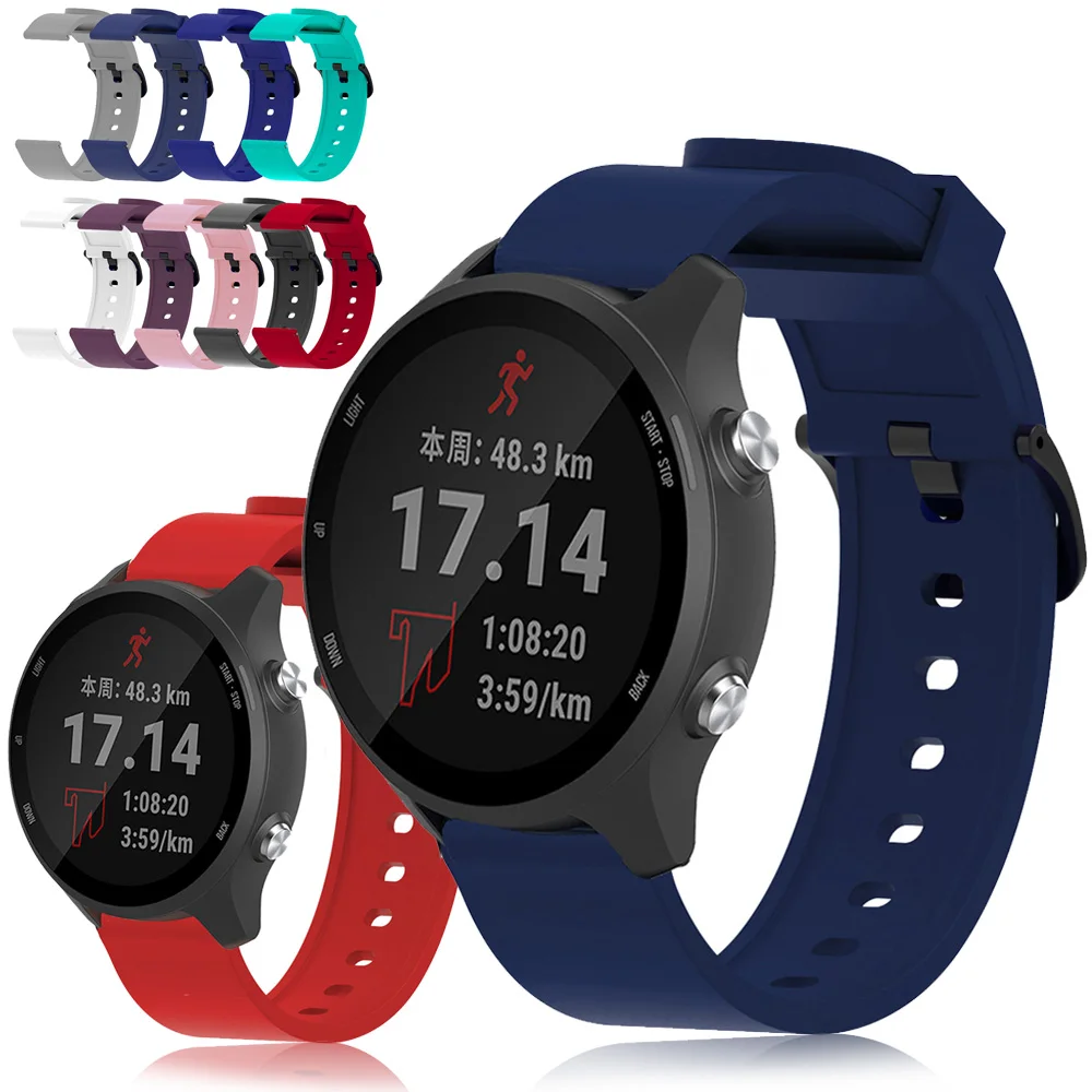 Силиконовый ремешок для часов Garmin Forerunner 245 245M Music 645 9 цветов спортивный 20 мм Vivoactive 3