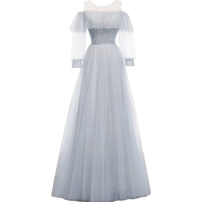 Серебряные женские Элегантные Изысканные кружева аппликация вечернее вечерние