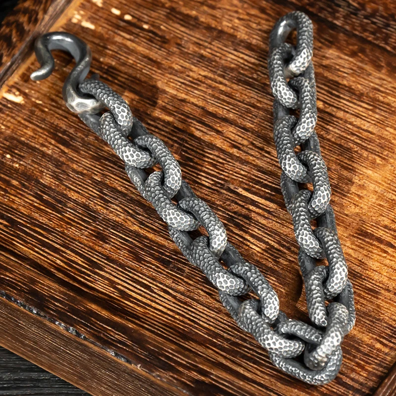 Серебряный браслет ручной работы из Таиланда Чиангмай Перо Модный мужской ретро