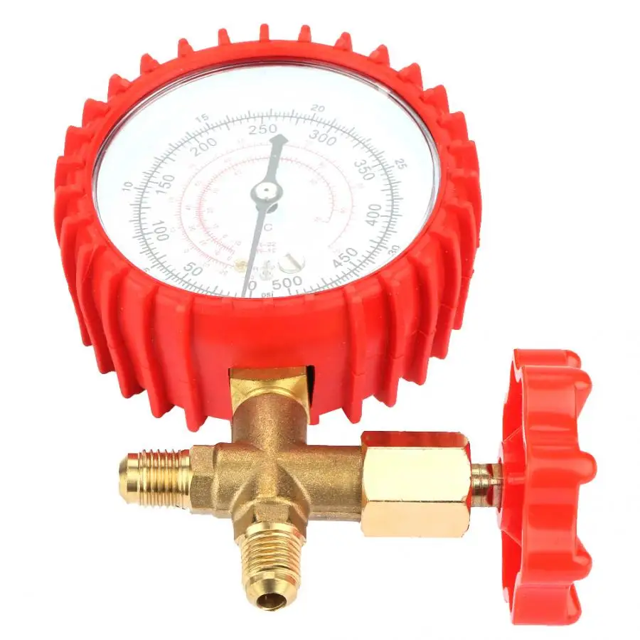 Давление датчик Кондиционер коллектор калибровочный манометр клапан 500psi 35kgf/см для R12 R502 R22 R410 R134A датчик манометр
