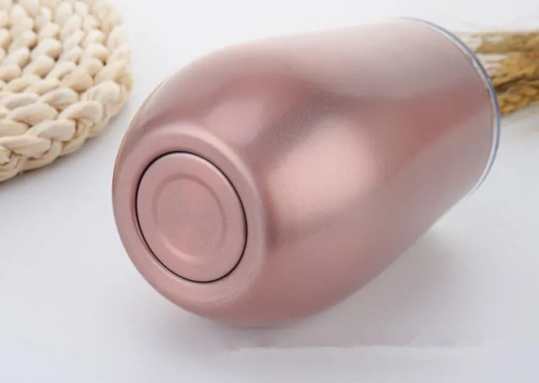 Rose Gold 12oz Egg Cups Stainless Steel Wine Glasses Beer Tea Coffee Cup Vacuum Insulated Thermos with clear lids | Дом и сад