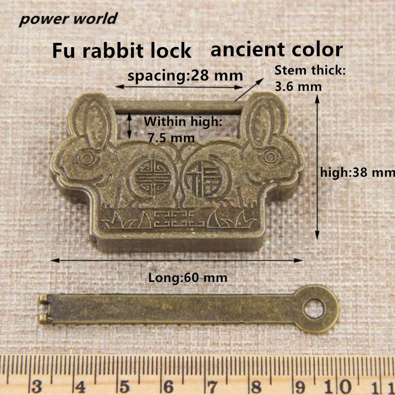 Замок Счастливый кролик из цинкового сплава в китайском стиле|Замки| |