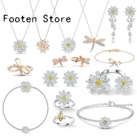 swa fine fashion jewelry sets eternal flower daisy necklaces series jewelry earrings necklaces bracelets rings gift for women