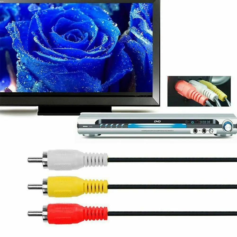 

New 1.8m HDMI-compatible Male to 3 RCA 1080P AV Convert Component For Video Cable TV DVD Audio Cord HDTV H3A9