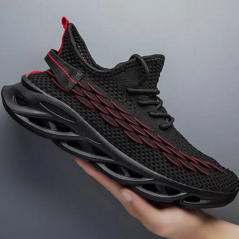 Модная мужская обувь с закручивающейся подошвой открытым носком ажурной сеткой