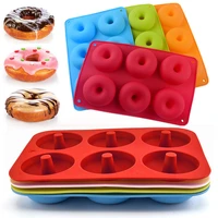 silicone 6 cavity donut mould confectionery forms non stick diy chocolate cake decorating tools 3d baking tray heat resistant
