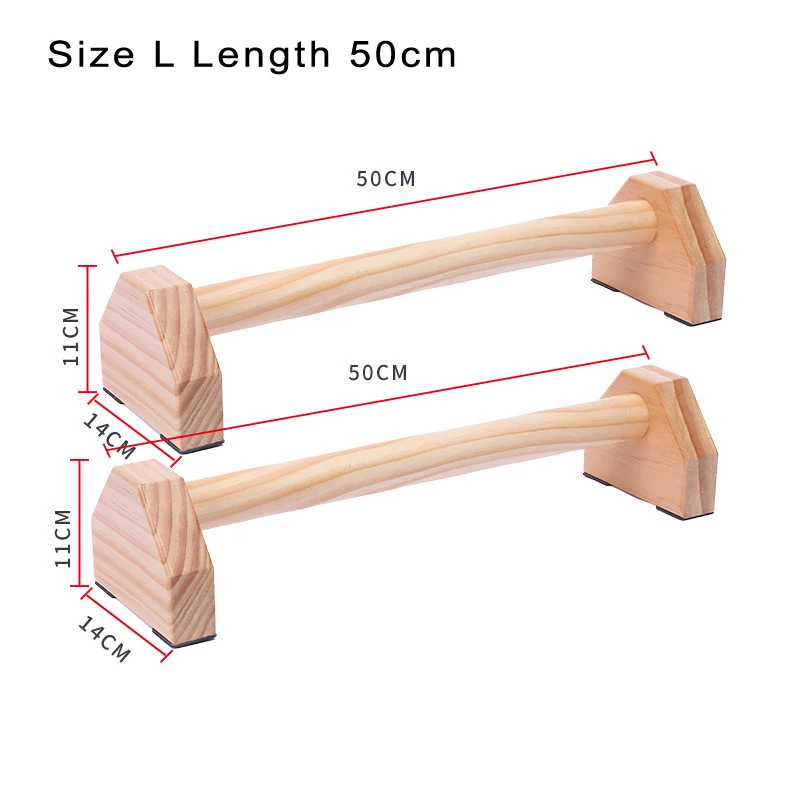 Size L 50cm 1 pair Деревянные фитнес-оборудование отжимания стенды Длина 50 см или 25 см фитнес-упражнения h-образная деревянная calisthenics Подставка для рук - Цвет: Size L 50cm 1 pair