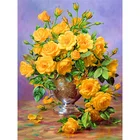 Алмазная 5D картина сделай сам с полным покрытием, желтая роза, 3D Алмазная картина, круглая Алмазная картина стразы, вышивка, цветы, подарок, 100%