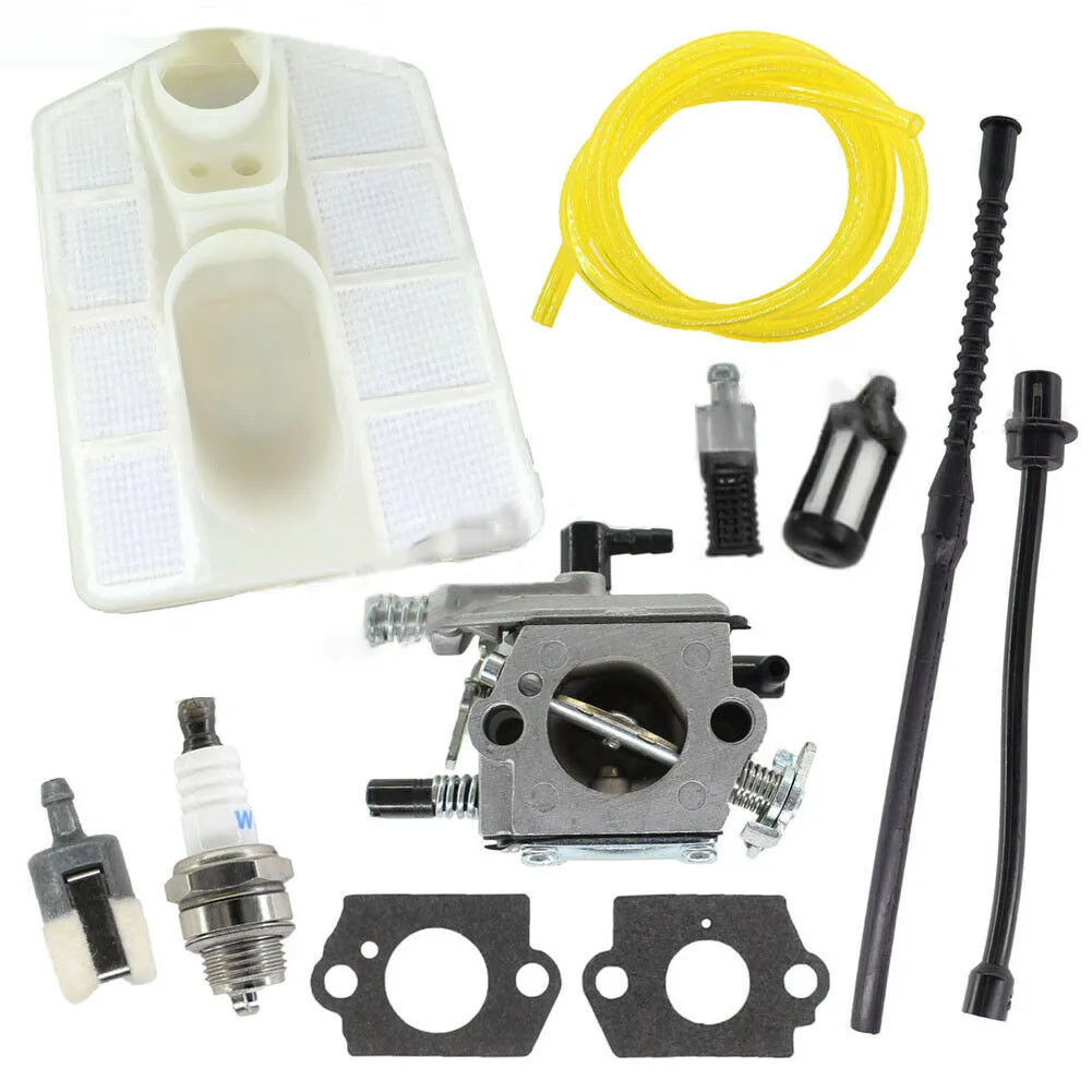 

Carburetor & Air Filter For Chinese Chainsaw 5200 4500 5800 52cc 45cc 58cc 2x Gasket 3x Fuel Filter 1x Spark Plug 2x Fuel Hos