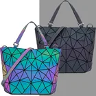 Светящаяся сумка bao с блестками геометрические сумки для женщин 2020 стеганые сумки на плечо лазерные простые складные женские сумки bolsa feminina