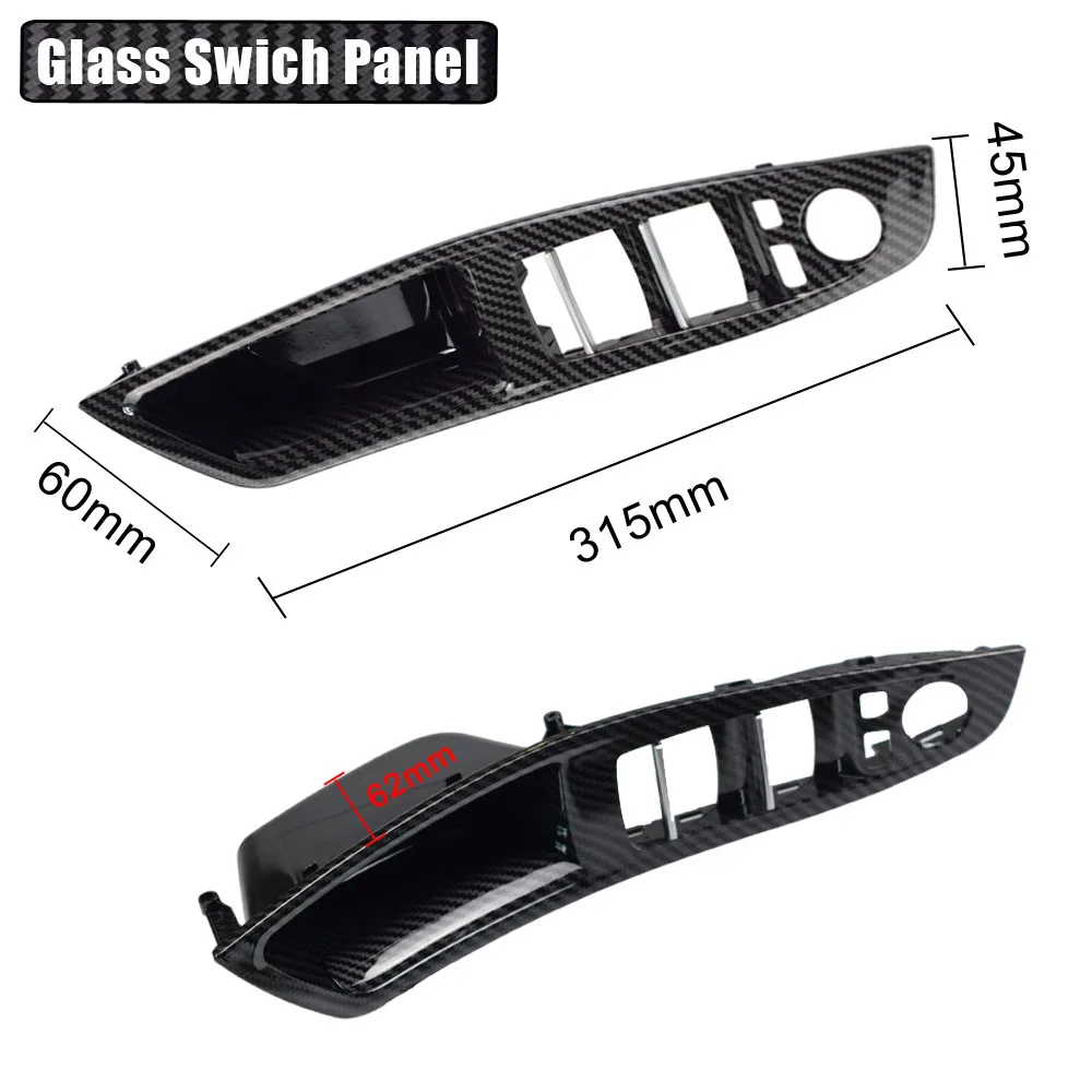 Carbon Fiber RHD LHD Car Interior Door Handle Fit For BMW 5 series F10 F11 520d 525d 530d 535i Inner Panel Pull Trim Cover | Автомобили и