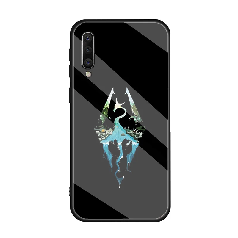 Чехол для телефона из закаленного стекла с логотипом Skyrim чехол Samsung A72 A71 A70 A51 A50 A42